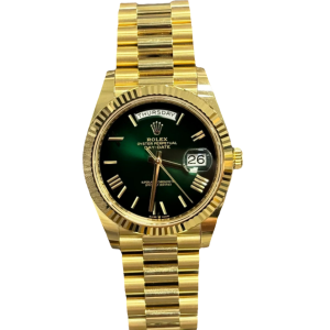 Automatic Rolex Day-Date Ombre Green Dial Watch