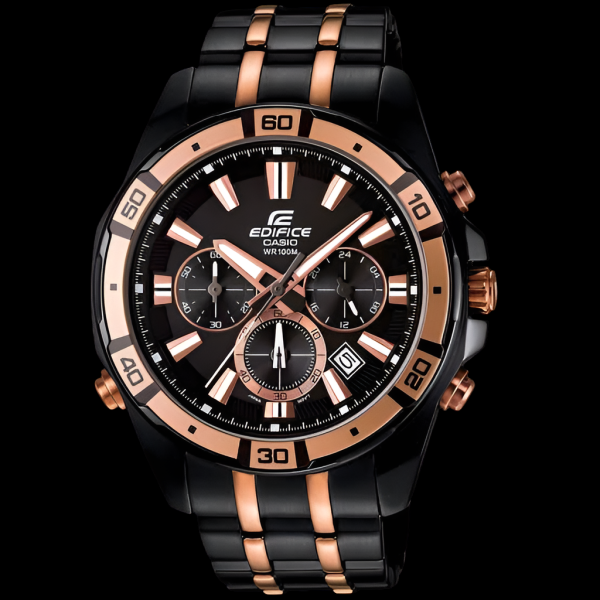 background-editor_output_95fe7058-13ba-482a-a14d-8f31e91e7cce Black Two Tone Casio Edifice Chronograph Timepiece For Men