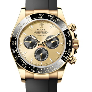 Automatic Rolex Daytona Golden And Black Index Dial Oysterflex Strap 40mm
