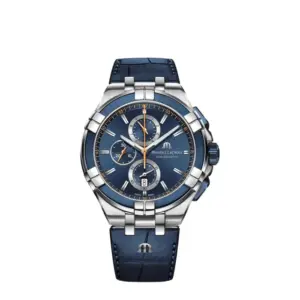 Maurice Lacroix Aikon Blue Leather Strap Blue Dial Chronograph